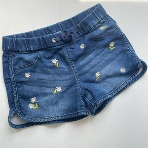 Girls Flower Soft Denim Shorts